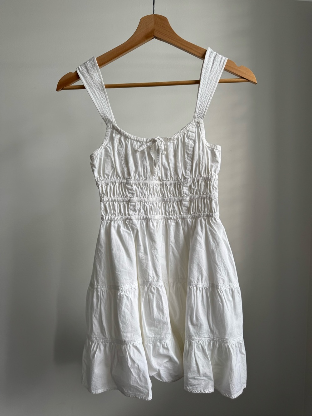 Aritzia Sunday Best Smocked Mini Dress in White Size XXS